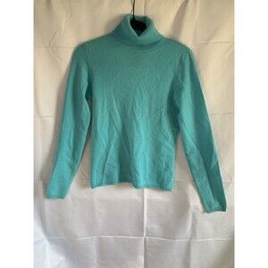 Collection Fifty Nine 100% Cashmere Blue Knit Turtleneck Sweater Size XS